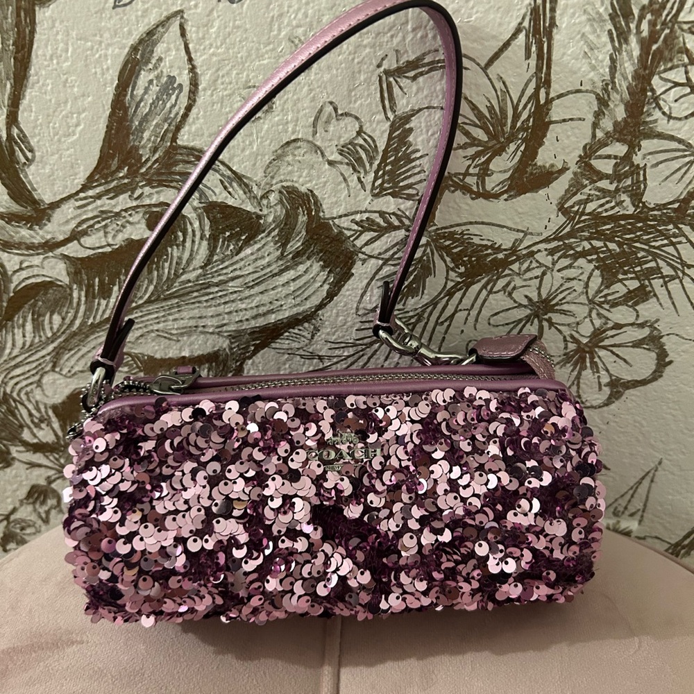Coach Pink Sequin Clutch Wristlet